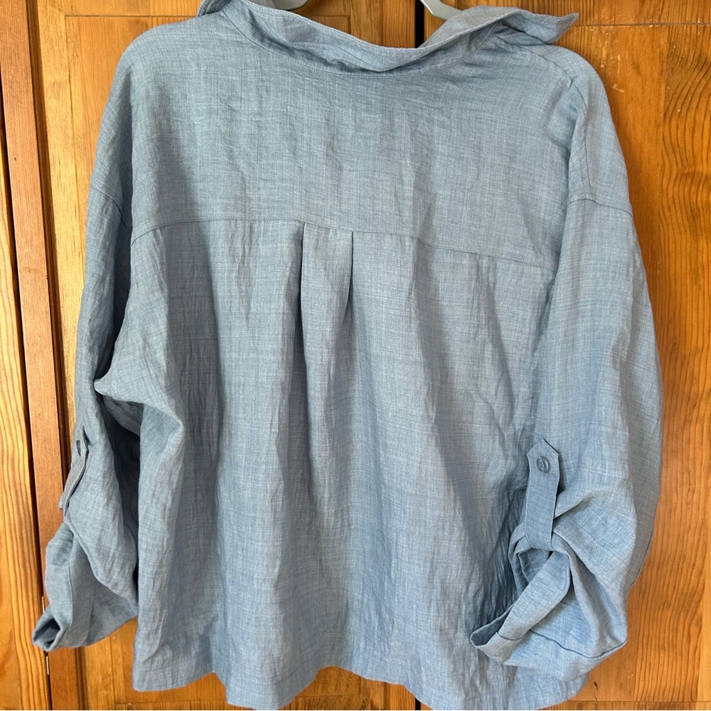 Max Studio Light Blue Blouse - Picture 4 of 4